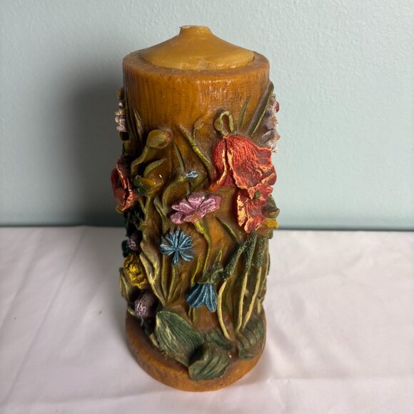 Vintage Gunter Kerzen Hand Carved Eternal Candle 12" x 5.5" x 5.5" Refillable - Picture 3 of 7